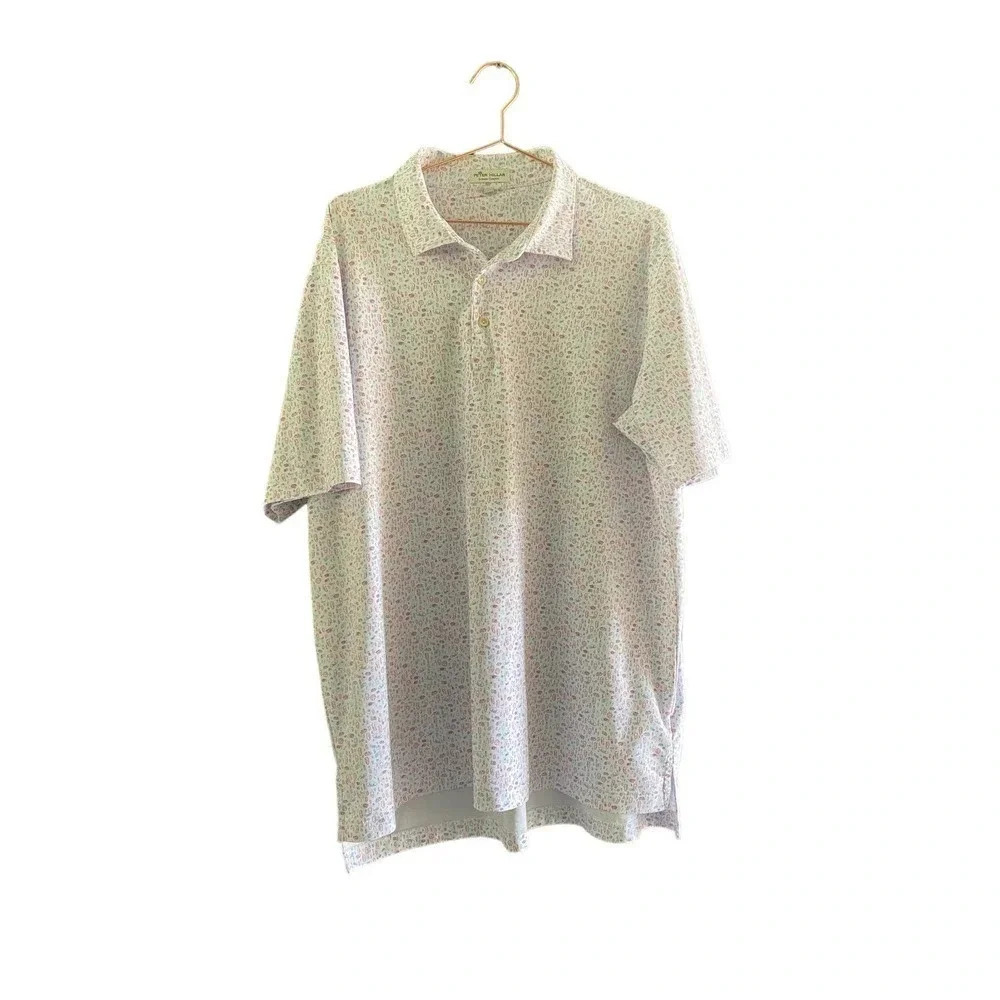 Peter Millar Summer Comfort Men's White fiesta Golf Polo Size XL